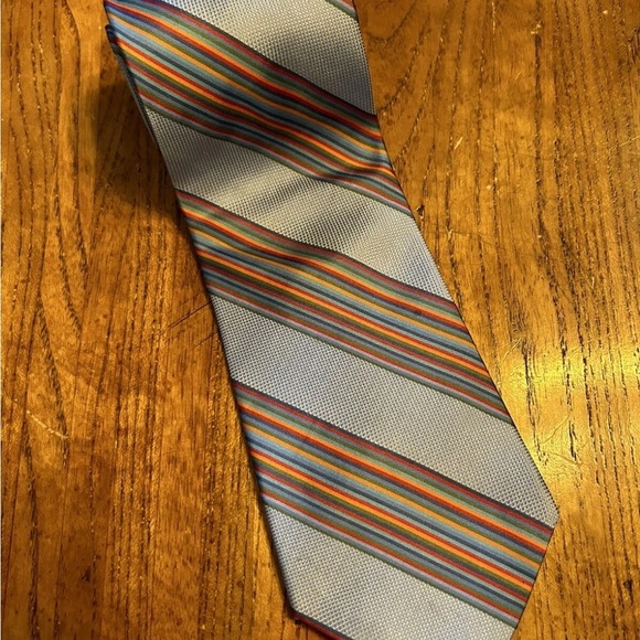 Tommy Hilfiger Denim Blue Multicolor Striped Men's Tie EUC!! - Picture 1 of 8